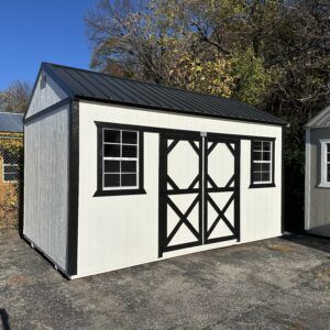 Side Lofted Utility Painted White and Black