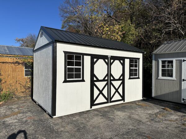 Side Lofted Utility Painted White and Black