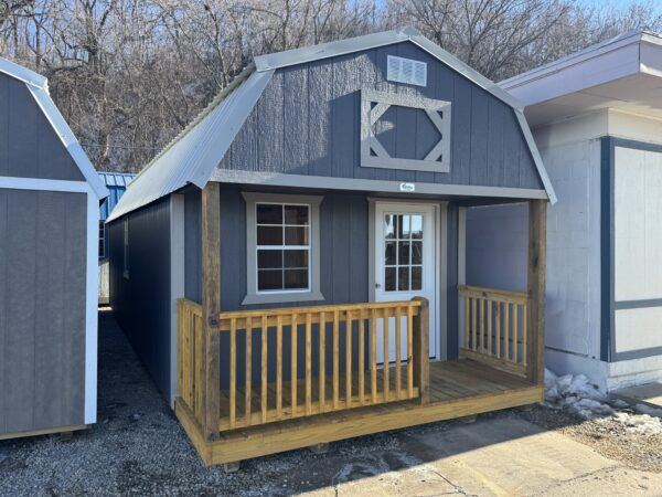 Lofted Barn Cabin Painted Dark Gray Light Gray - Image 2