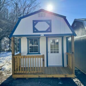 Lofted Barn Cabin Painted White & Smokey Blue