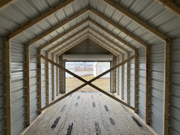 12x20 Value Garage Metal White & Ocean Blue - Image 4