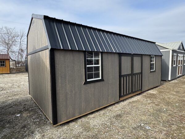 12x24 Side Lofted Barn Painted Driftwood - Image 2