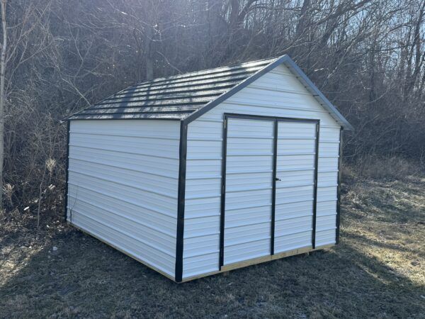 10x12 Value Shed 29 Gauge Steel White & Black