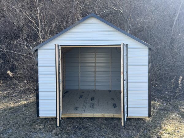 10x12 Value Shed 29 Gauge Steel White & Black - Image 2