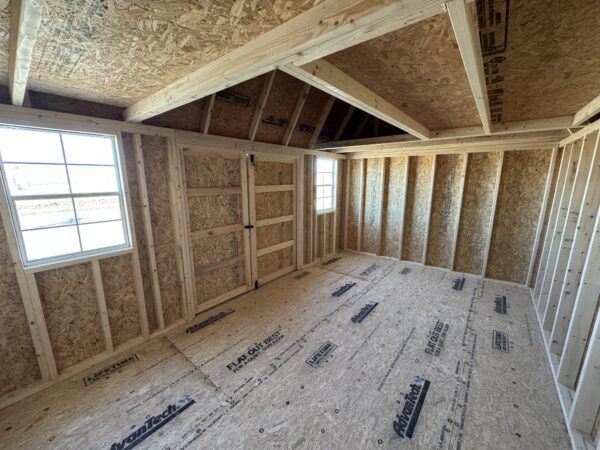 Side Lofted Barn Painted	White & Light Gray - Image 2