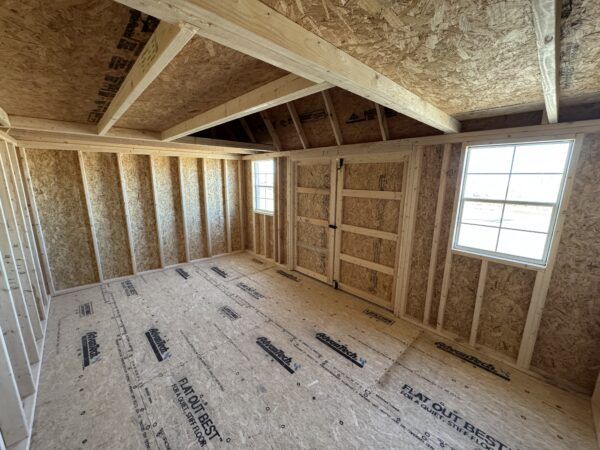 Side Lofted Barn Painted	White & Light Gray - Image 3