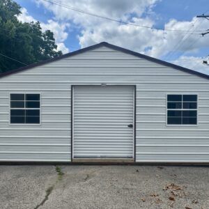12x24 Metal White Side Value Shed
